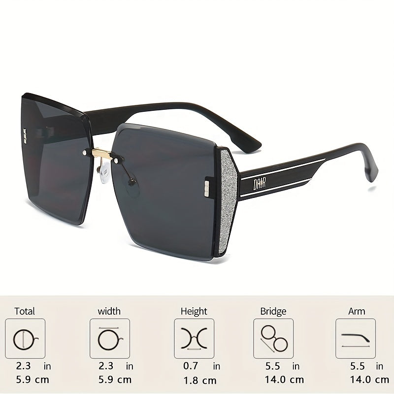 Oversized Square Sunglasses Casual Gradient Glasses UV400