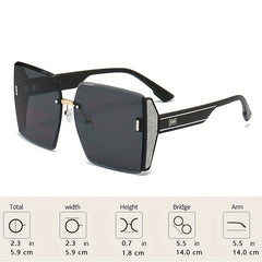 Oversized Square Sunglasses Casual Gradient Glasses UV400