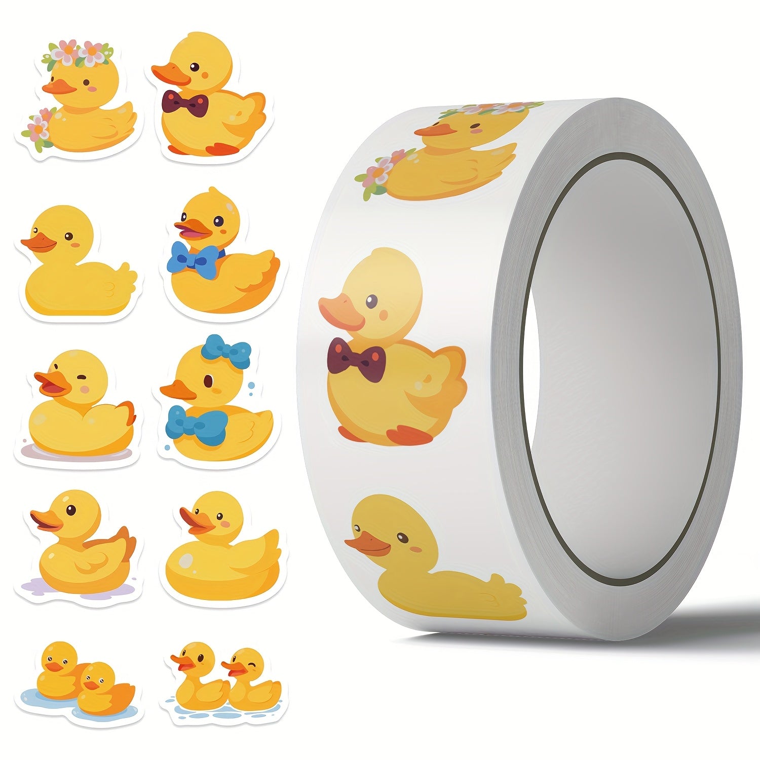 500pcs Duck Stickers Roll Vinyl Stickers Scrapbook Journaling Laptop Bumper