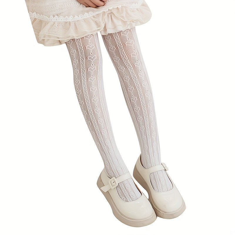 Girls Heart Lace Pantyhose Stocking Socks For Kids