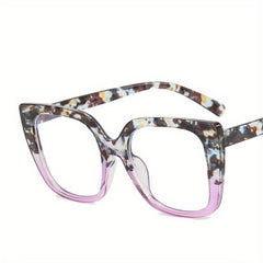 Y2K Clear Lens Glasses Unisex Block Decorative Eyewear