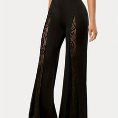 Lace Flare Leg High Waist Pants for Women