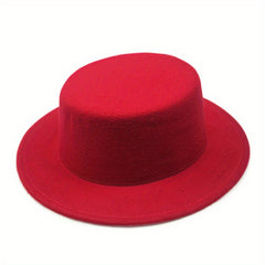 Flat Top Fedora Short Brim Jazz Sun Hat Classic Outdoor Sunscreen Unisex