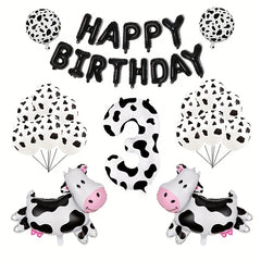 Farm Animal Theme Birthday Party Decoration Set - Cow Print Balloon Set