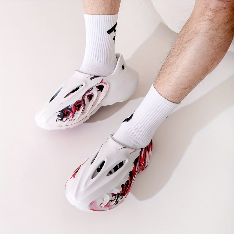 Men's Tie Dye Foam Runners Cut Out Shoes