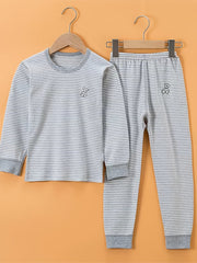 Girls Bear Stripe Pajama Set