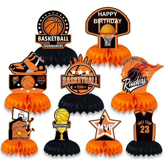 9 Piece Basketball Birthday Party Centerpiece