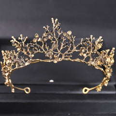 Vintage Golden Dragonfly Tiara Whimsical Fairy Crown Bridal Floral Tiara