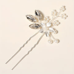 Bridal Floral Hairpin Rhinestone Insert Pin Headdress