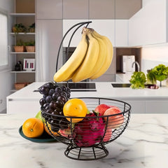 Stylish Fruit Basket with Banana Hanger for Kitchen Decoration
