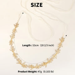 Golden Leaves Vine Bridal Sash Wedding Dress Belt