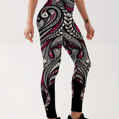 Paisley Graphic Sports Leggings for Women