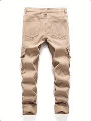 Men's Slim Fit Pocket Jeans High Stretch Denim Pants