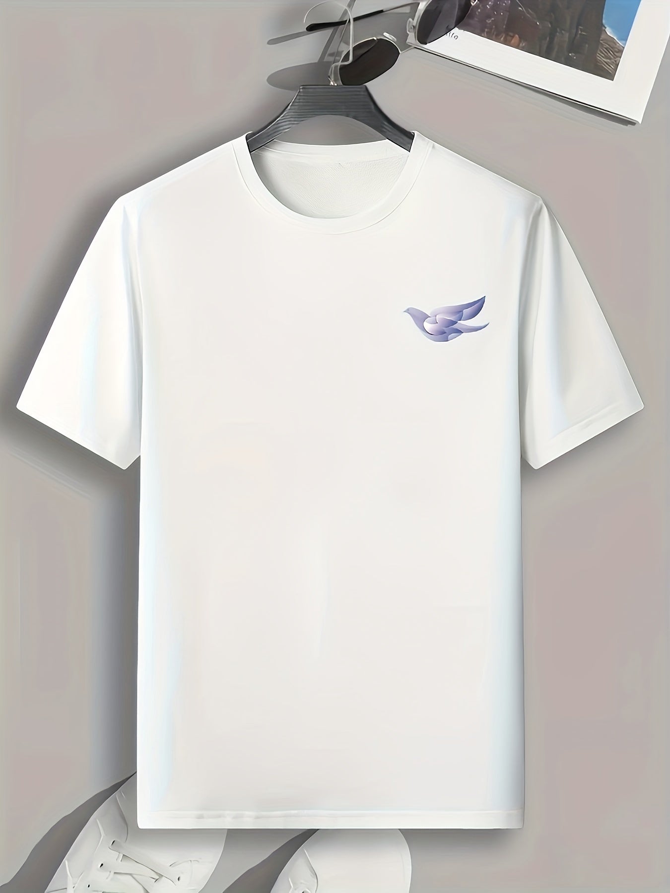 Bird Pattern Print Men's Comfy Sports T shirt Graphic Tee