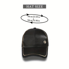 Golden M Label Baseball Cap Solid Casual Sun Hat Satin Golf Dad Hats