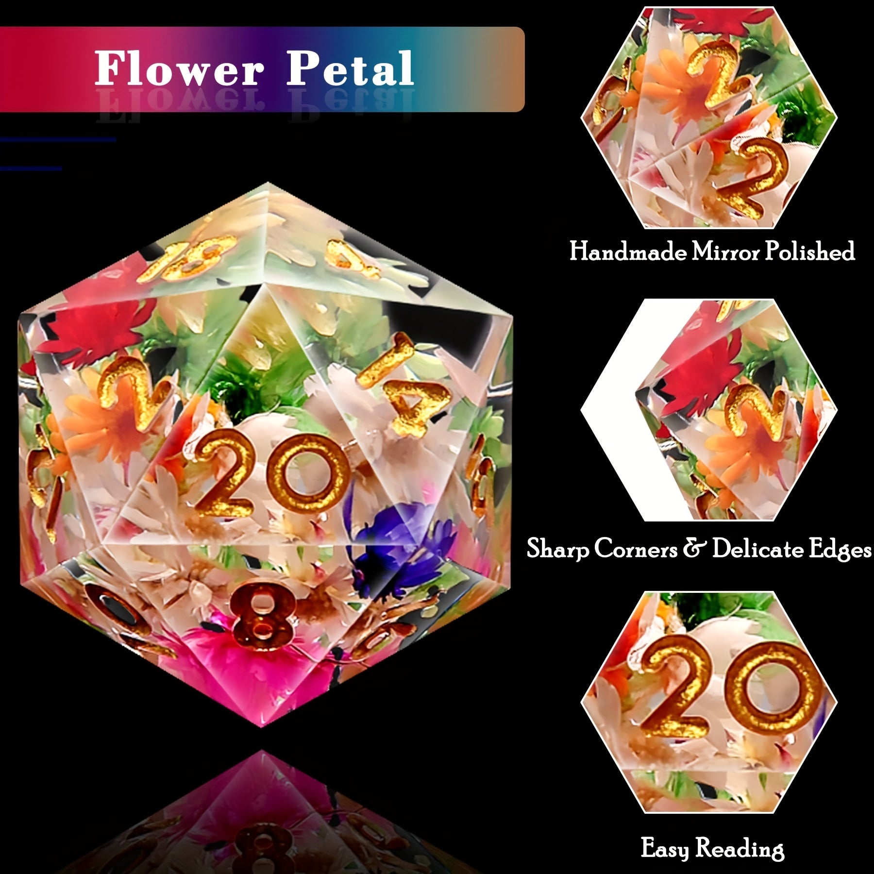 7pcs Resin Dice Set for Tabletop Games Roleplaying