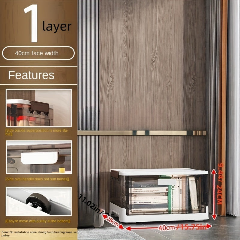 Foldable Shoes Storage Drawer Box with Doors Portable Storage Box