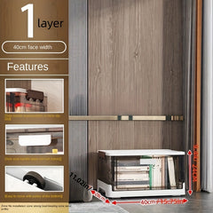 Foldable Shoes Storage Drawer Box with Doors Portable Storage Box