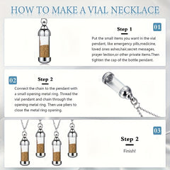 Stainless Steel Vial Necklace for Memorial Keepsake
