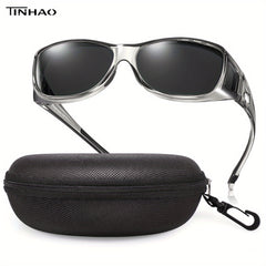 TINHAO Fit Over Glasses Polarized Sunglasses With Hard Shell Case