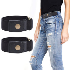 2 Pcs Men's Non Buckle Elastic Belts