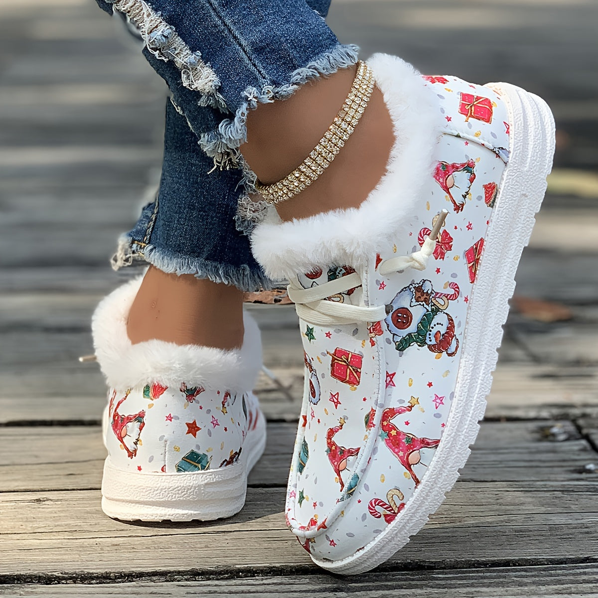 Christmas Snow Boots for Women - Dwarf & Snowman Designs - Warm