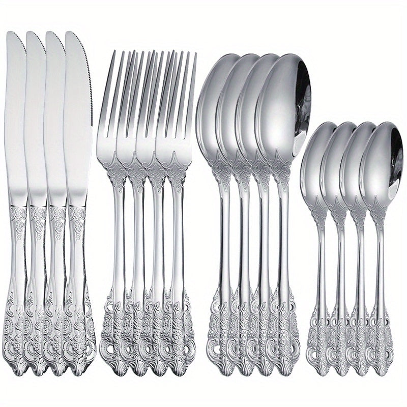 Modern Stainless Steel Cutlery Set, 24pcs