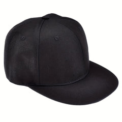 Solid Flat Brim Baseball Cap Hip Hop Peaked Cap