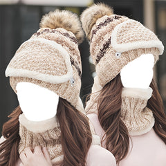 Fleece Lined Beanie Hat Winter Warm Elastic Soft Ear Protection