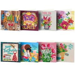 12pcs 5D Diamond Painting Thank You Card Kit with Envelope & Tool 15x24cm