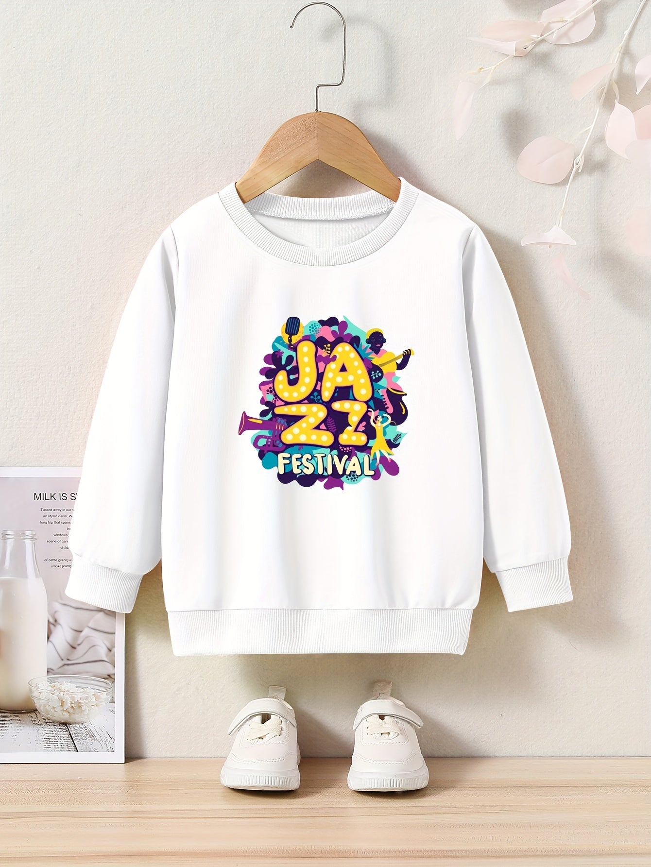 OERYUI Creative Jazz Graphic Sweatshirt for Kids