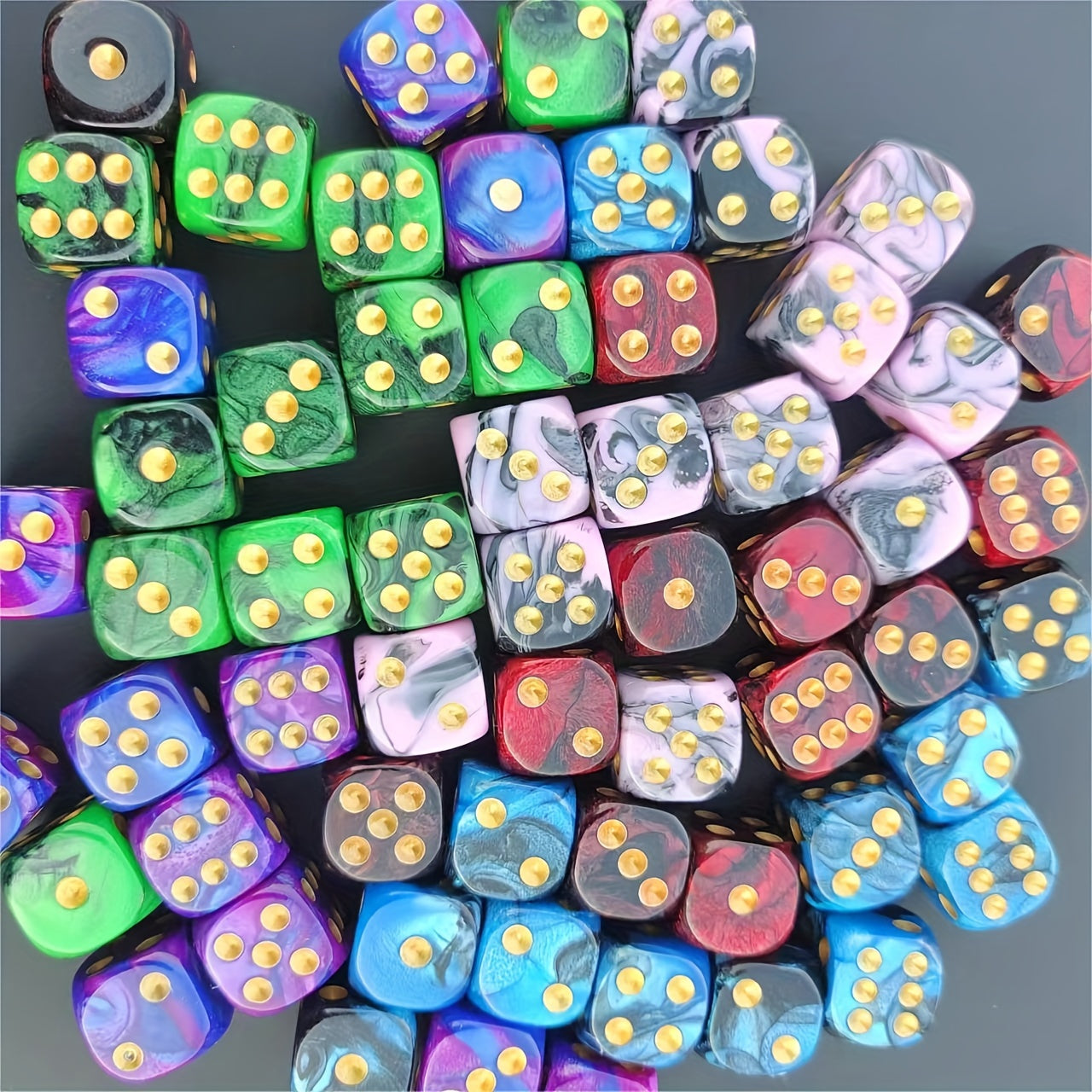 12pcs 16mm Dual Dice Set for Games & Collection