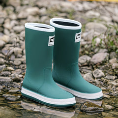 Quick Drying Flat Rain Boots Waterproof Non Slip Outdoor PVC Shoes