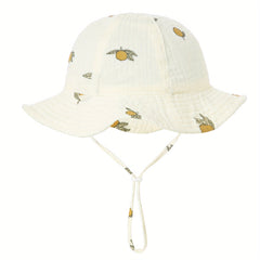 Kids Sunshade Strap Wide Brim Bucket Hat