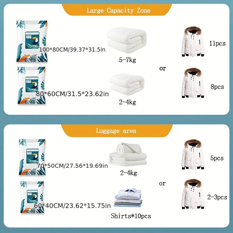 Large Vacuum Compression Bag Dustproof Pouch Travel Clothes Bag