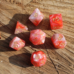 7pcs Rose Pearlescent Dice Set for RPG Party