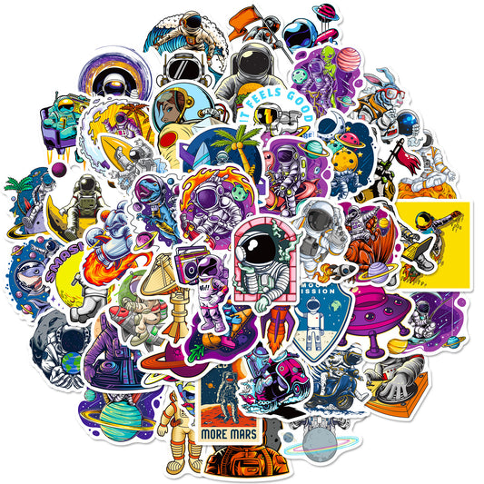 50pcs Space Explorer Vinyl Stickers for Water Bottle