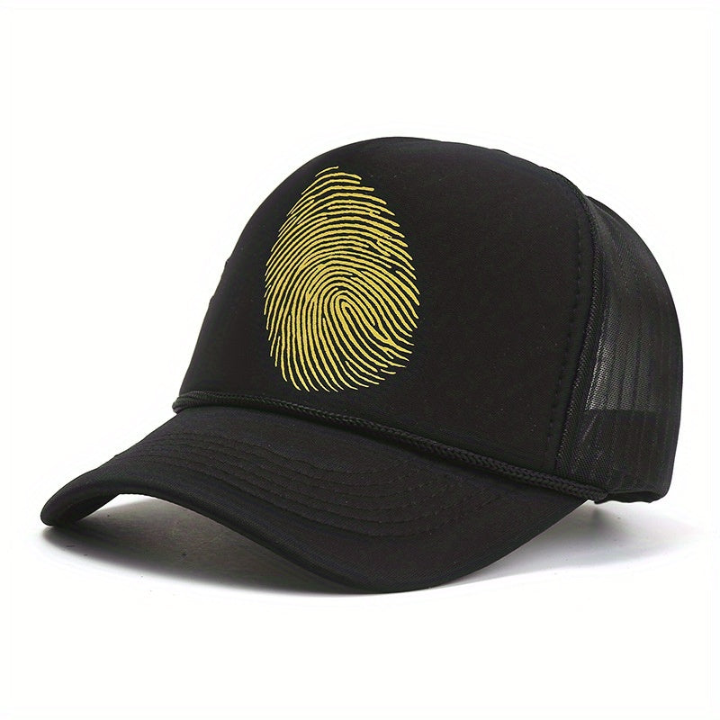 Fingerprint Couple Mesh Cap Sun Protection Baseball Hat Hip hop C