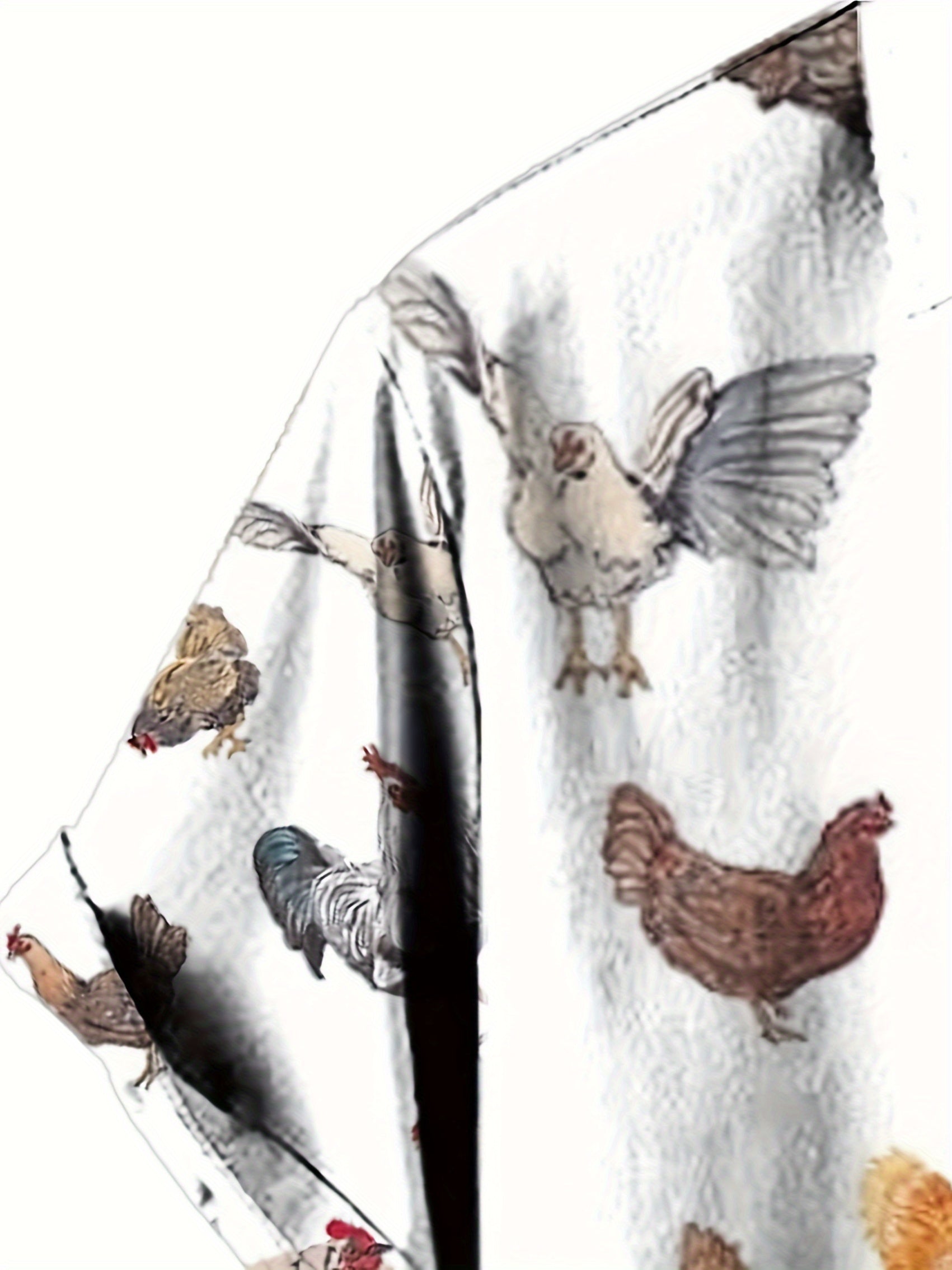 Rooster Pattern Men's Short Sleeve Shirt For Summer