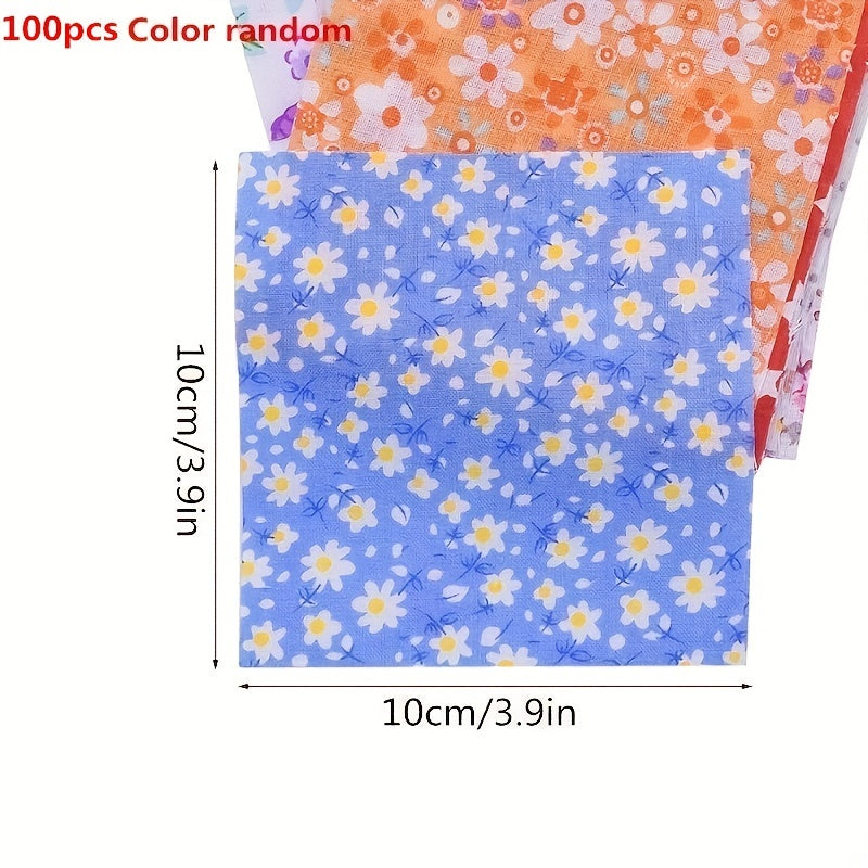 60/100pcs 9x9 Cotton Cloth Set DIY Floral Doll Patchwork Handcraft