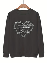 Letter Print Pullover Sweatshirt for Women