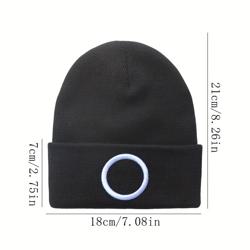 Round Embroidery Knitted Hat and Handsome Acrylic Knit Hat for Men