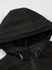 Women's Two Tone Woolen Jacket Hooded Sports Activewear