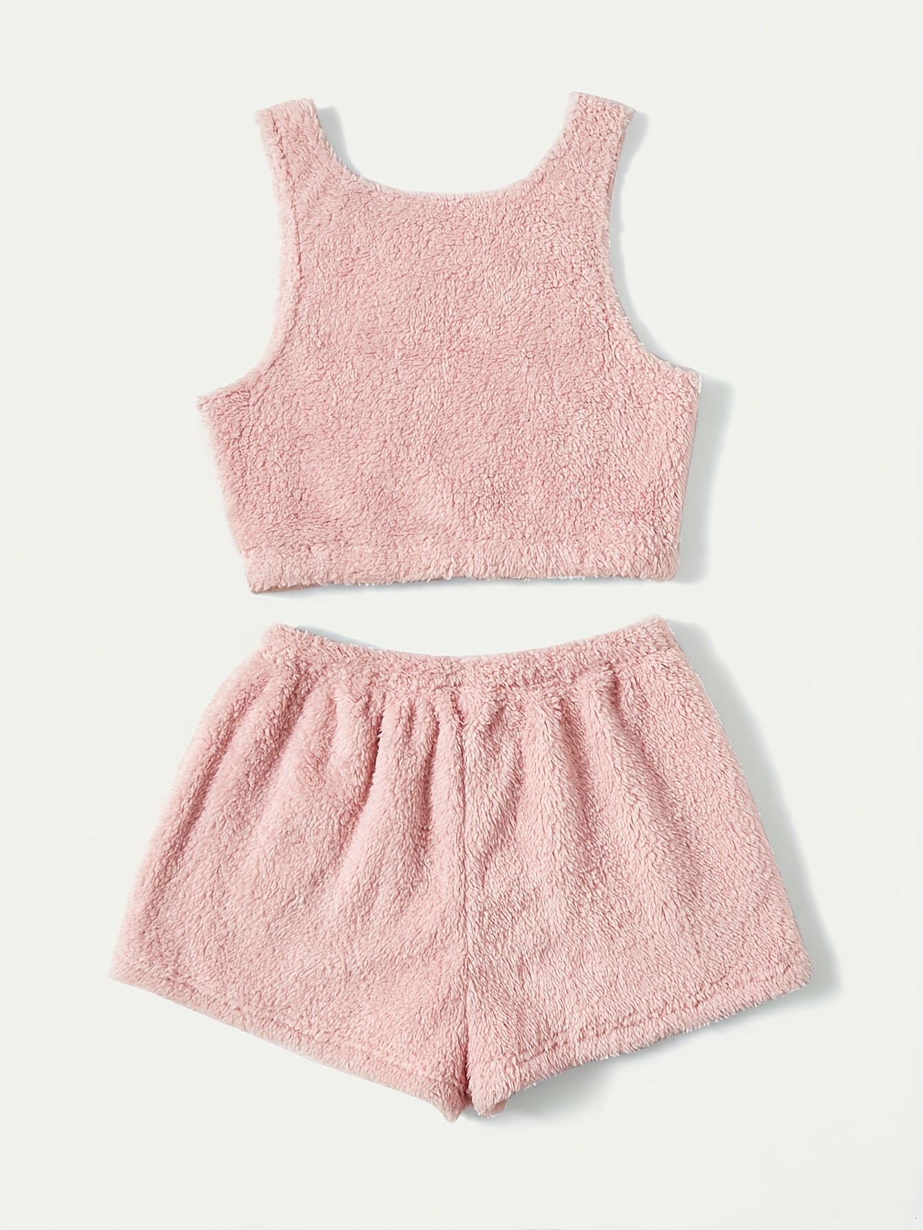 Women's Plus Size Lounge Set: Crop Tank Top & Shorts Pajamas 2 Piece Set
