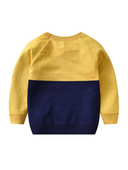 Kids Lion Print Knitted Winter Sweater