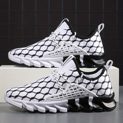 Men's Blade Sneakers Casual Breathable Shock Absorption Lace up Shoes