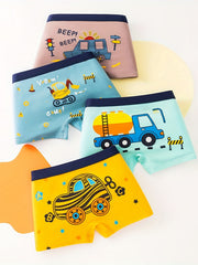 4pcs Boys Cartoon Boxer Briefs Underwear Clothes