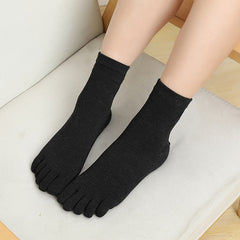 Soft Cotton Toe Socks Mid Tube Women's Socks