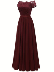 Cold Shoulder Lace Bridesmaid Dress Wedding Party Dress