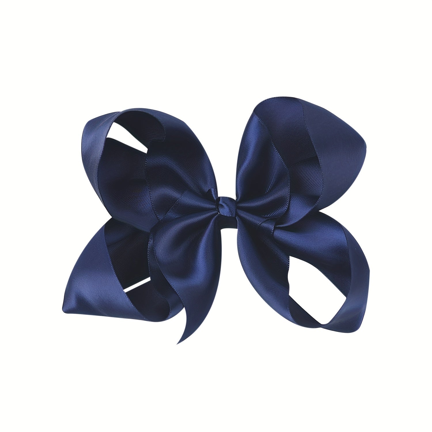 Navy Satin Bowknot Hair Clips for Baby Girls